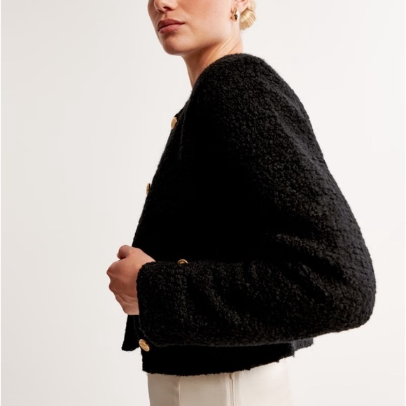 Abercrombie & Fitch Collarless Boucle Jacket - Picture 5 of 15
